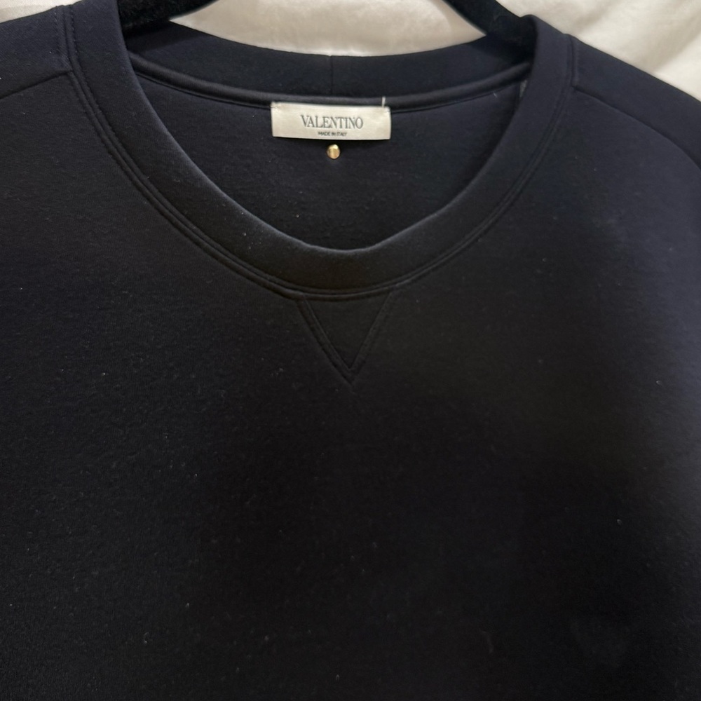Valentino Men's Navy Modal Rockstud Sweatshirt - Picture 2 of 8